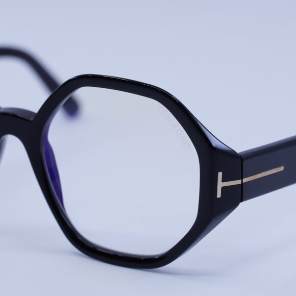 Tom Ford FT5967-B 001 Eyeglasses Black 53mm Geometric Frame - Picture 3 of 9